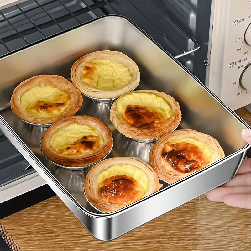 קופסת אחסון מנירוסטה עם מכסה – מלבנית